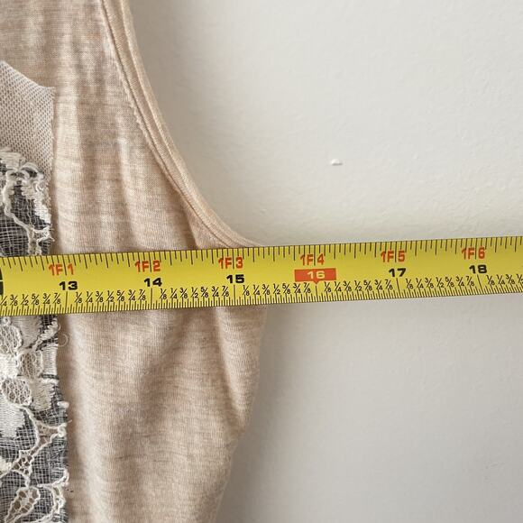 Fairy Coquette Lace Mesh Layered Tank Top Beige Cream Large Romantic‎ Y2K - Picture 8 of 9